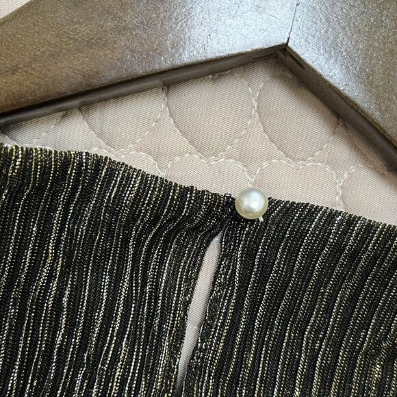 NWOT MINKPINK Emory Cut-out Ribbed Midi Dress Metal Black Gold Size XL - Picture 14 of 15